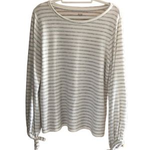 A.N.A. Gray and white striped top XL